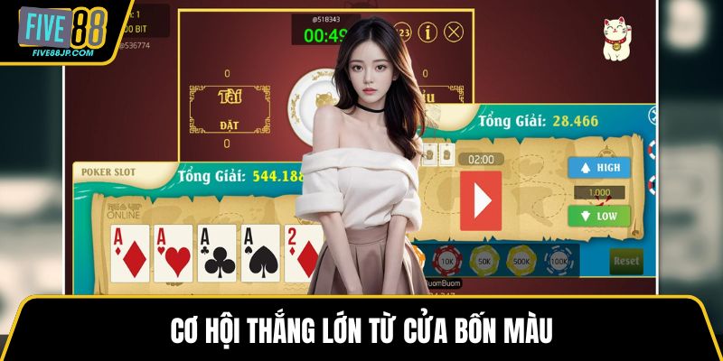 Cơ hội thắng lớn từ cửa bốn màu