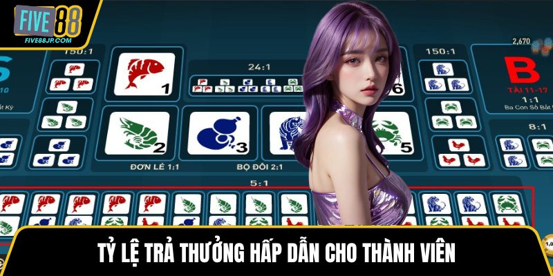 Tỷ lệ trả thưởng hấp dẫn cho thành viên